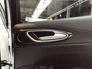 Alfa Romeo Giulia Interior Door Handle Surround Trim Set - Carbon Fiber - White Candy